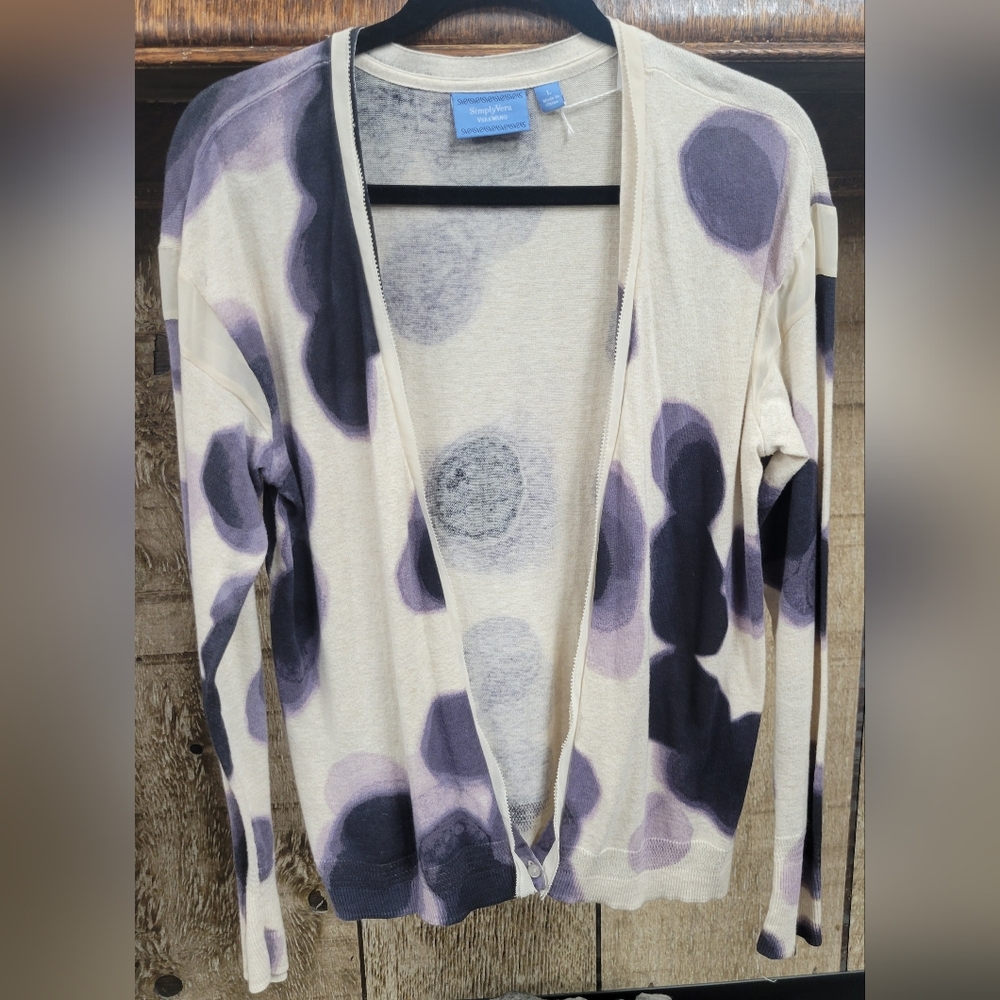Vera Wang Purple & Cream sweater L